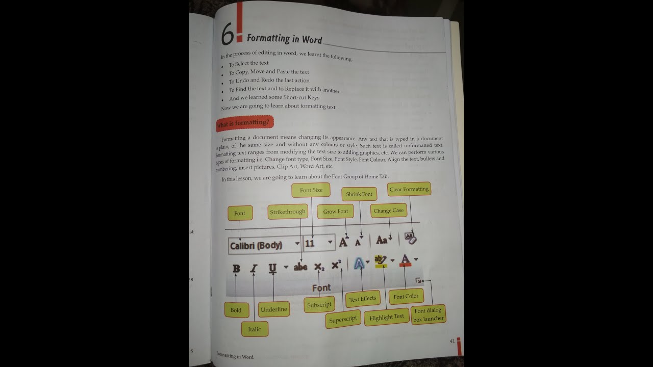 Computer std 5 lesson no 6 Formatting in Word ( Activity zone) - YouTube