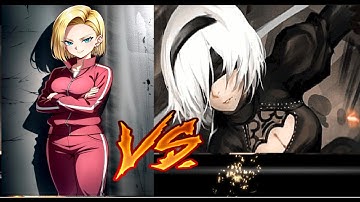 2B VS Android 18  Dragon Ball Nier: Automata