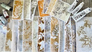 A few (more) minutes of fun with autumn leaf gel prints