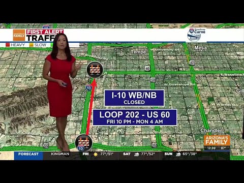 I-10 and Loop 101 closures in the East Valley this weekend