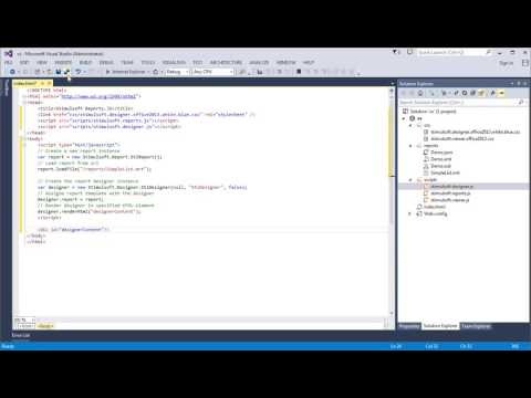 JavaScript Reporting Tool: Loading Report Template from Visual Studio - [Shot on version 2015.2]