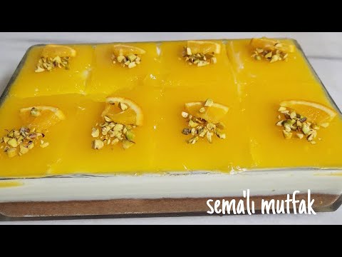 TADI DAMAĞINIZDA KALACAK YUMUŞACIK BiR LEZZET✅️ PORTAKALLI MUHALLEBiLi PASTA NASIL YAPILIR❓️✅️