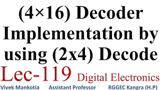(4×16) Decoder Implementation by using (2x4) Decoder :Lec-119