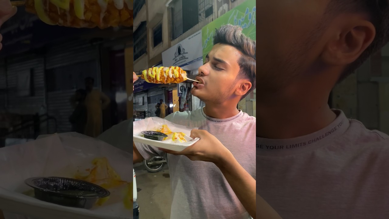 What’s your favourite desi street food in karachi?😋 #foodshorts #foodstagram #foodreels #corndog