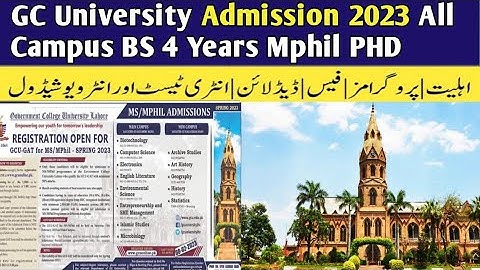 GC University Admissions 2023 All Campus | BS Programs Complete Detail | How to Apply? | Merit,Fee