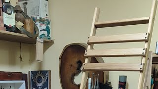 طريقة عمل كرسي سلم من خشب التك