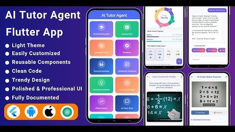AI Tutor Agent Flutter App | Math Homework Helper & Solver | AI Learning Assistant