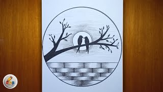 How to draw circle scenery -|- step by step
