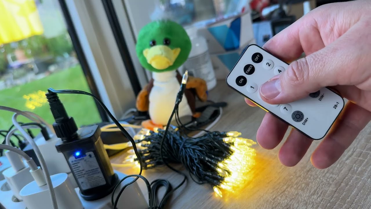 Lichterkette außen 10m 100 LED-Lichterkette mit Netzanschluss, Fernbedienung Unboxing und Anleitung 