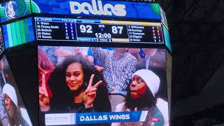 Dallas Wings players at Dallas Mavericks vs Golden State Warriors 11/29/22