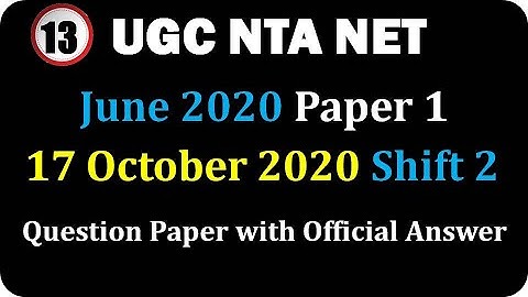 17 October Shift 2 - June 2020 UGC NTA NET Teaching and Research Aptitude questions with answers