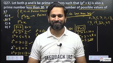 UPSC CSAT 2025 Q.27 Set A | Prime Numbers| Feroj Khan | FEEDBACK IAS | State PCS | IAS | IPS