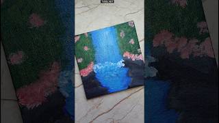 waterfall painting must watch 💦🌊⛲#painting #shorts #YouTubeshorts #art #twinart