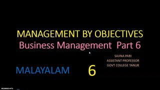 MANAGEMENT BY OBJECTIVES/BUSINESS MANAGEMENT/BCOM BBA/MALAYALAM/CALICUT UNIVERSITY