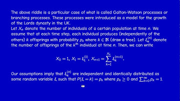Math414 - Stochastic Processes - Chapter 2 - Galton-Watson processes