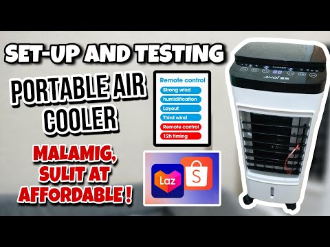 AIR COOLER SET-UP AND TESTING TUTORIAL - PORTABLE & EVAPORATIVE BOUGHT IN LAZADA