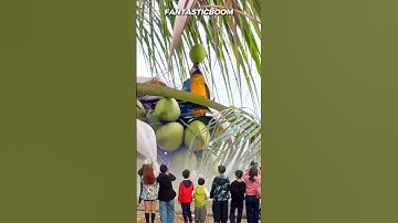 AMAZING! THIS BIRD DRINKING COCONUT WATER