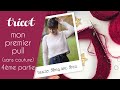 Mon premier pull au tricot  je tricote le pull trescao partie 4  rangs raccourcis  lallemande