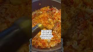 Cheesy kimchi fried rice