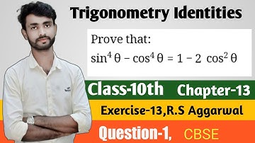 Trigonometry Identities|class-10 Exercise-13A| Question- 1|R.S Aggarwal|Chapter-13|CBSE Ab education