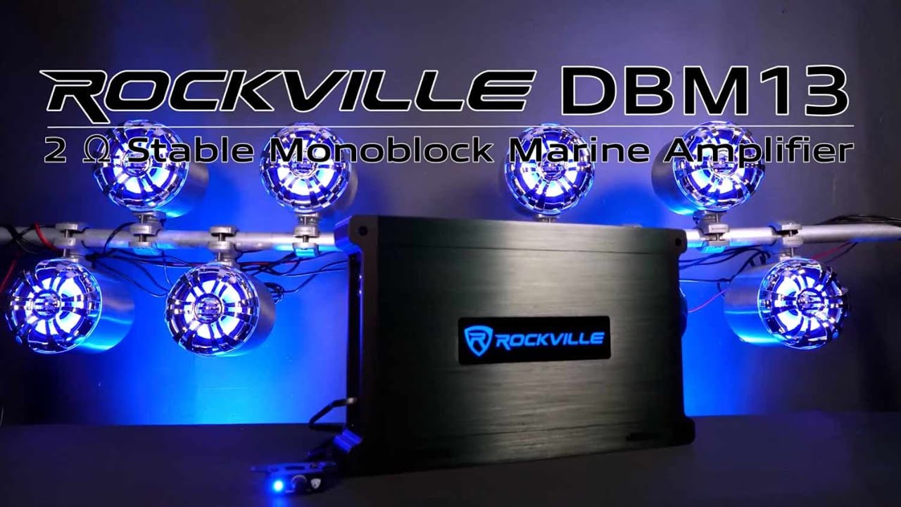 The Rockville DBM13 750w RMS Mono Marine Amplifier 2 Ohm Amp+Remote