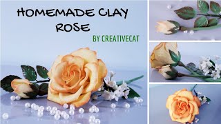 Homemade Airdry Clay Rose with useful tips/ Cold Porcelain Clay Rose/Gumpaste Rose