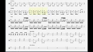 Sepultura - Roots Bloody Roots drum tab, score, sheet music