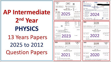 AP Inter 2nd Year Physics 2025 to 2012 13 years Question Paper Boards IPE Andhra Pradesh paper EM