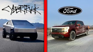 EPIC Showdown: Ford F150 Lightning vs. Tesla Cybertruck! Who Wins? by ChargeGo 417 views 1 year ago 10 minutes, 10 seconds