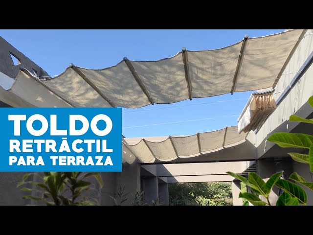 Cómo hacer un toldo retráctil para terraza - YouTube