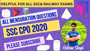 All Mensuration Questions Asked in SSC CPO 2020 | Mensuration For SSC CPO CGL 2022