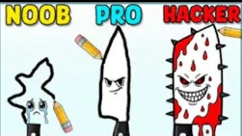 NOOB VS PRO VS HACKER / KNIFE DRAW GAME