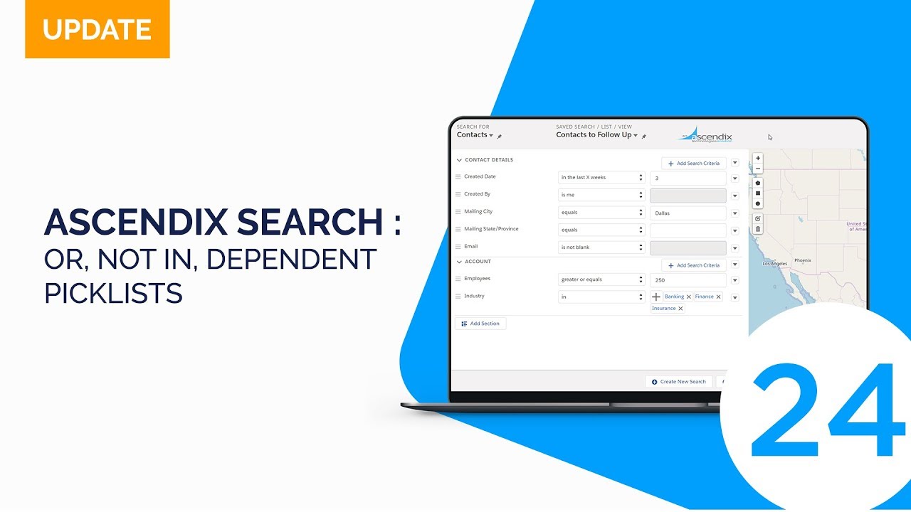 Ascendix Search 1.0 Update 24: OR, NOT IN, Dependent Picklists - YouTube