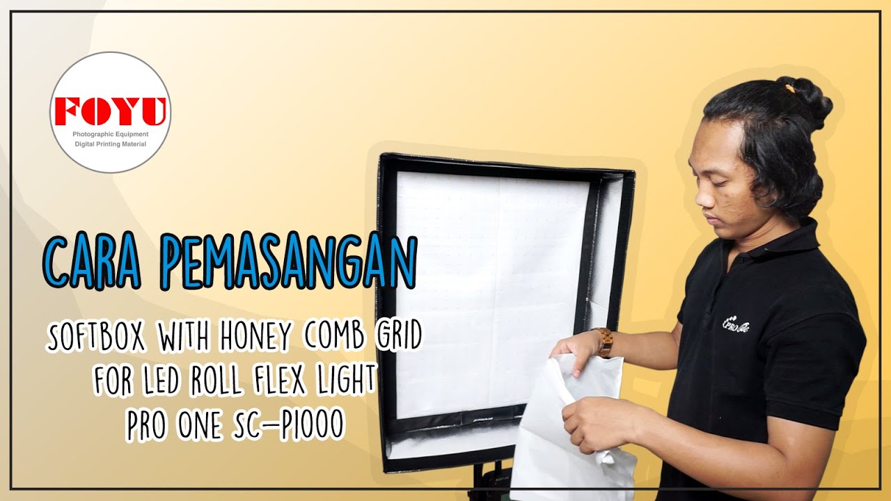 Cara Pemasangan Softbox With Honey Comb Grid For LED Roll Flex Light Pro One SC-P1000