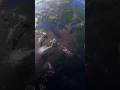 Part of planet earth rotating rapidly in space