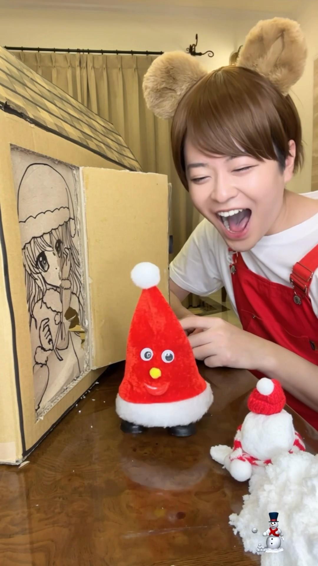 WHEN I OPEN THE CARDBOARD DOOR,SANTA COMES！#asmr