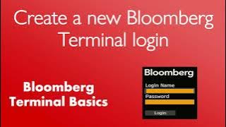 Create a new Bloomberg Terminal login