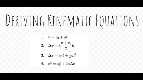 Deriving Kinematic Equations through Algebra and Graphs