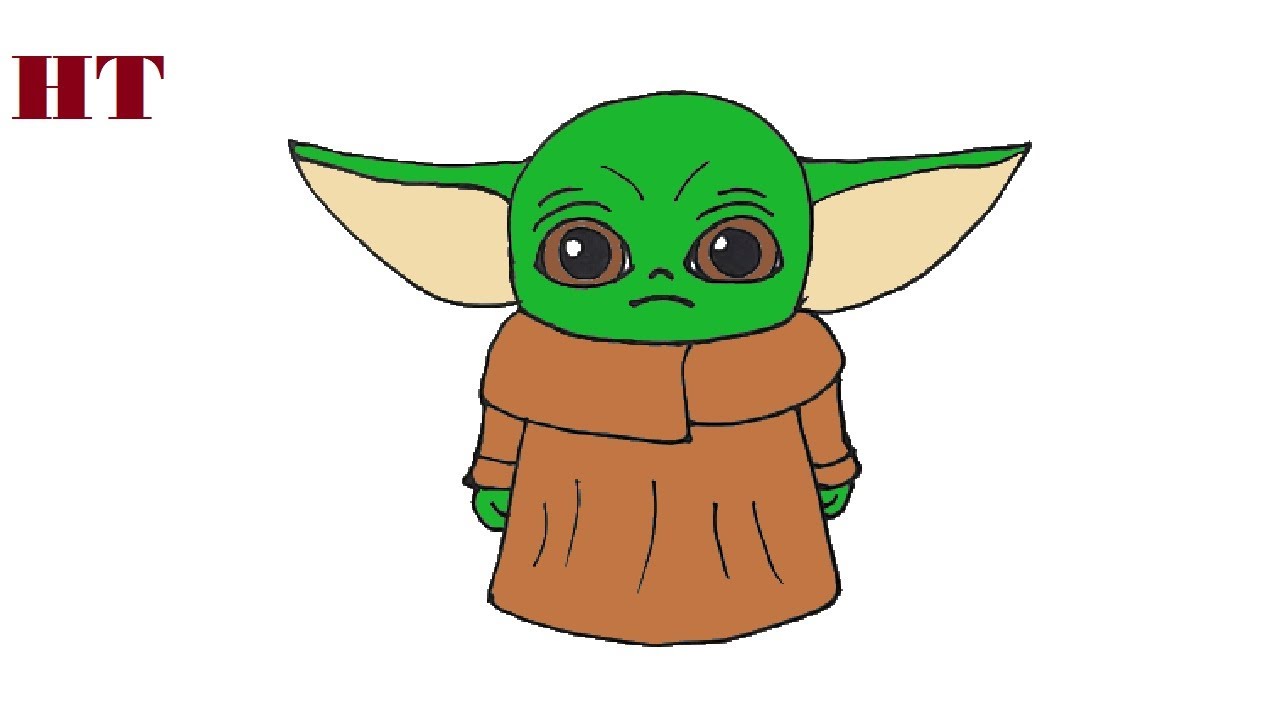 How To Draw Baby Yoda From Star Wars Step By Step