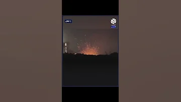 لحظة استهداف بلدة النبي شيت في قضاء بعلبك بغارة إسرائيلية 
