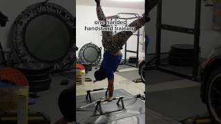 one handed handstand training (it's not going well) #shorts