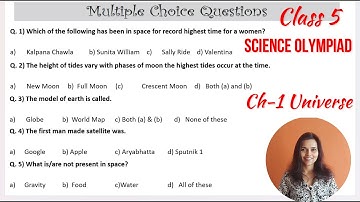 Olympiad Exam for Class 5 Science| Chapter 1 Universe (Ques no 1-5)| Science Olympiad for Class 5
