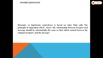 Formal and Dynamic Equivalence