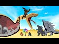 Rescue All Family GODZILLA EARTH &amp; KONG In The Belly Of GIANT PYTHON - FUNNY CARTOON
