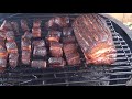 Pork Belly Sliders and Burnt Ends on the Big Green Egg