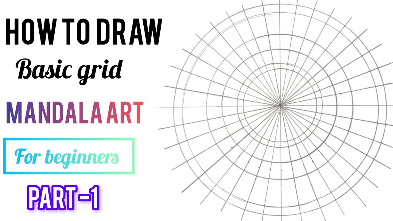 How to draw basic grid for mandala art/Mandala Art/for beginners/Part-1 ...