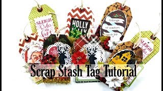 12 Days of Christmas in July 2019 Day 7 Scrap Your Stash Vintage Tags Polly's Paper Studio Tutorial
