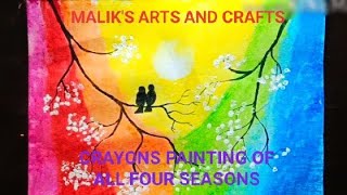 Maliks Arts And Crafts Oil Pastel Art For Beginners Scenery Of Sunset