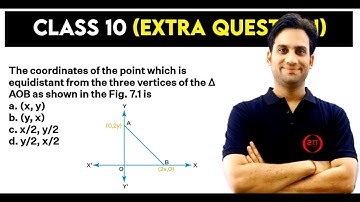 The co-ordinates of the point which is equidistance from the three vertices of the triangle AOB as