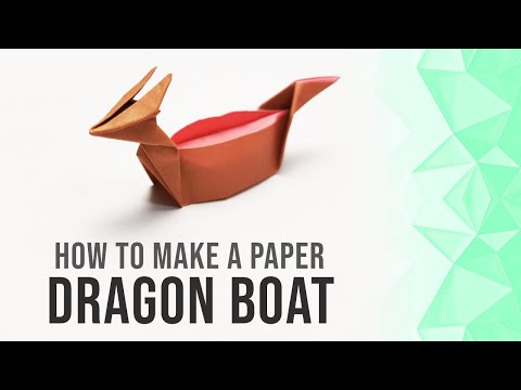 How to Make a Paper Dragon Boat | DIY Easy Origami For Kids | Rectangle Papercraft 簡単折り紙 Paper Craft